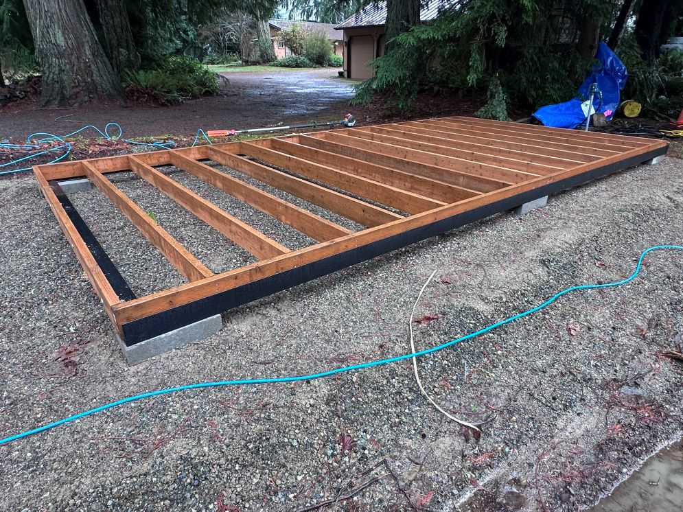 garden shed under construction