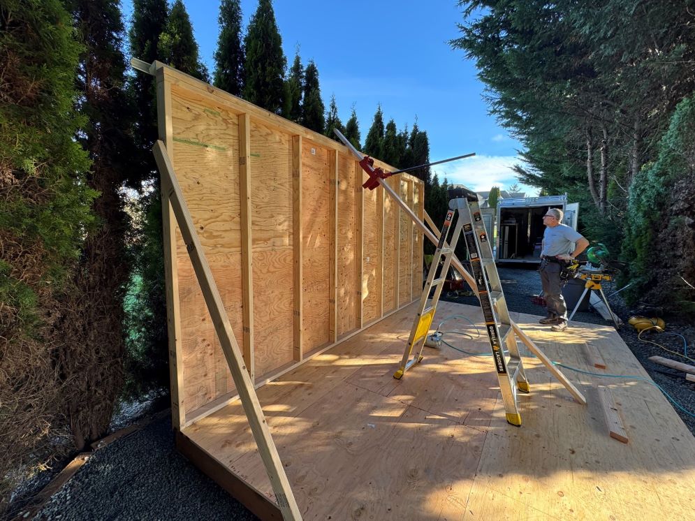 garden shed under construction