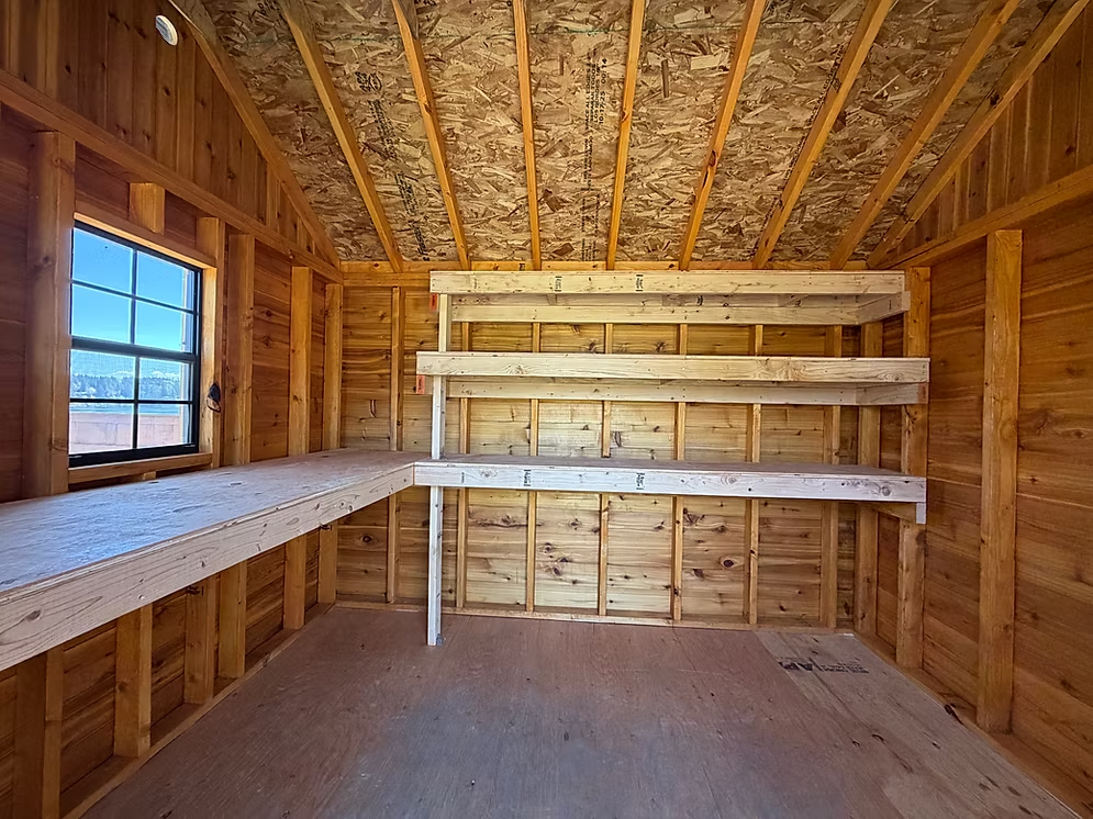 10x12 shed with natural stained lap siding