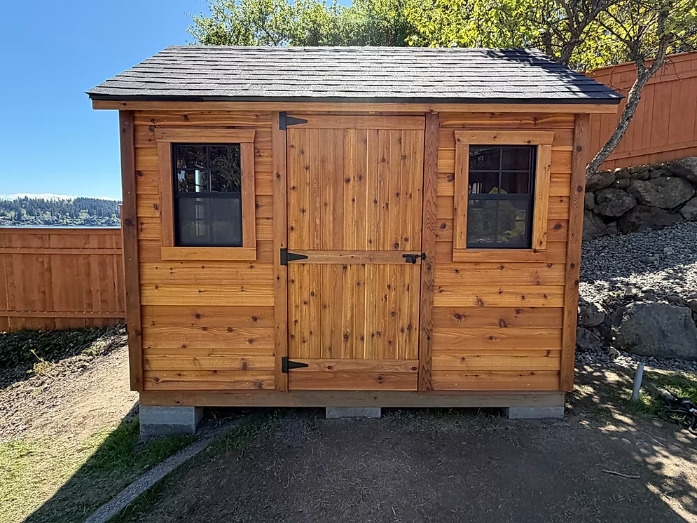 Shed with cedar lap siding